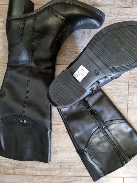 Cizme fermoar piele naturala 36 toc 5cm mărime 36