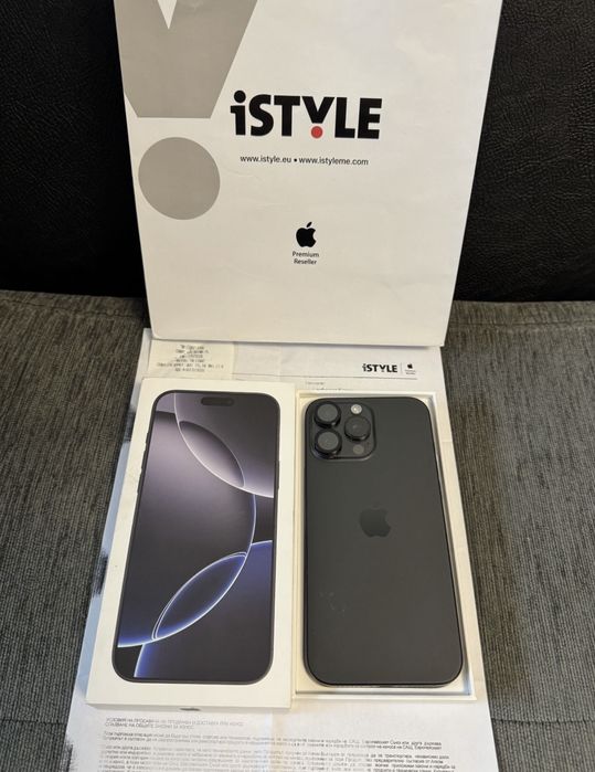 КАТО НОВ 256GB iPhone 16 Pro Max iStyle Гаранция 2026г. Black