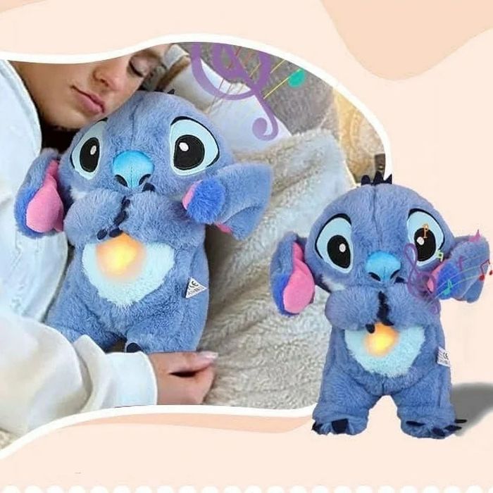 Jucarie de plus Stitch care respira si ii lumineaza inima, NOU