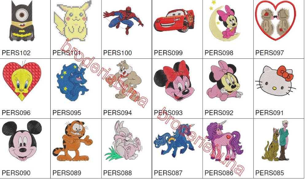 programe de broderie pentru COPII vol.1/ personaje celebre
