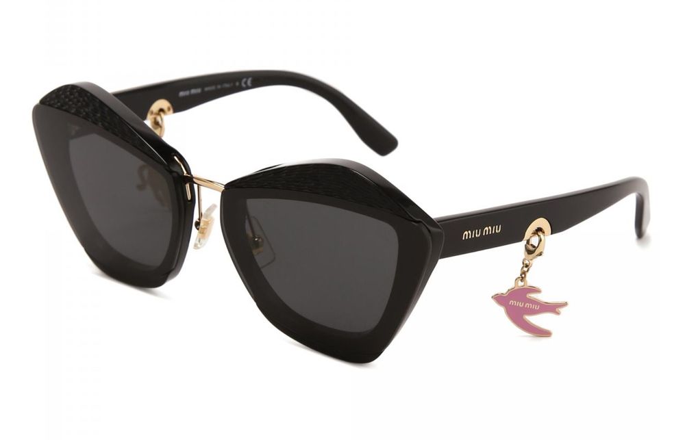 Оригинални луксозни слънчеви очила Miu Miu (Prada) с висящи аксесоари