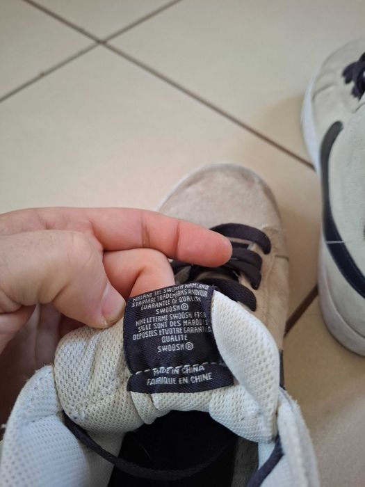 Adidasi Nike SB Blazer Mid - Piele Întoarsă Bej/Bleumarin