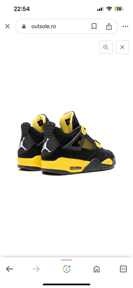 Air jordan 4 yellow thunder 41