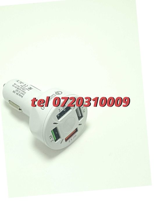 Incarcator Masina Auto 4 Porturi Bricheta Usb Qc Incarcare Rapida