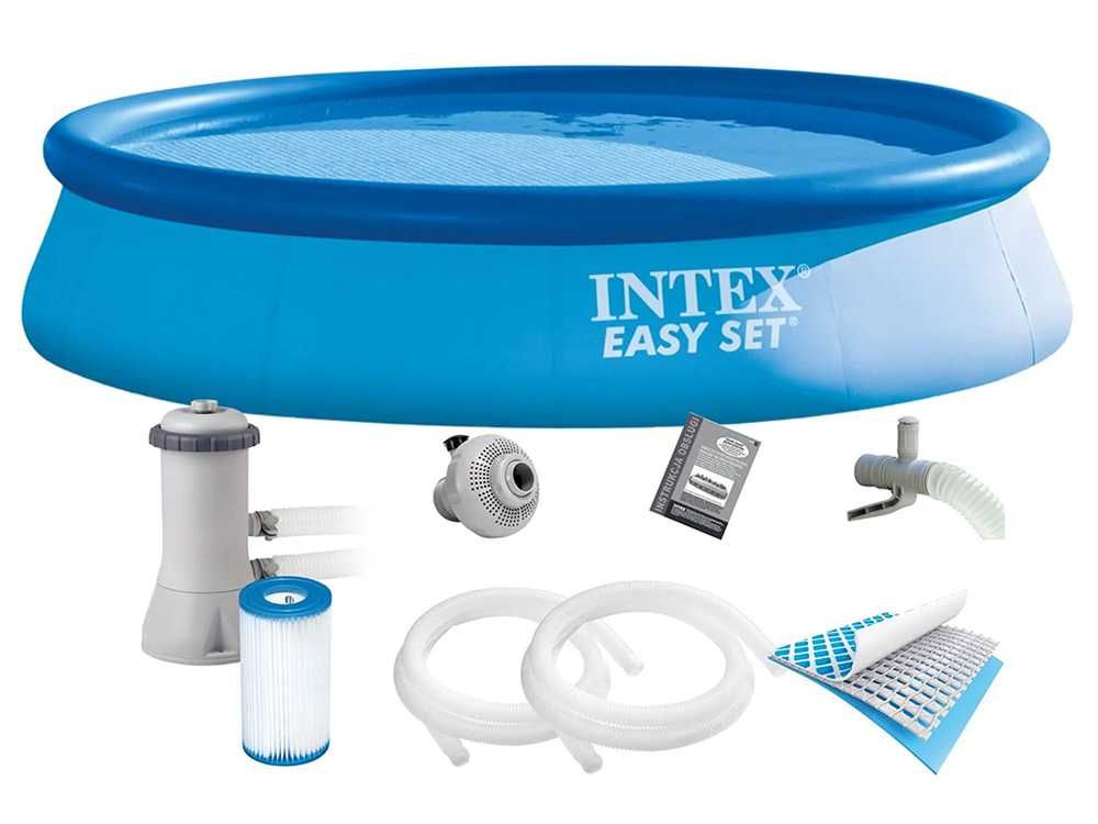 Басейн надуваем, 396x84см, INTEX 28142 Easy Set, с филтърна помпа