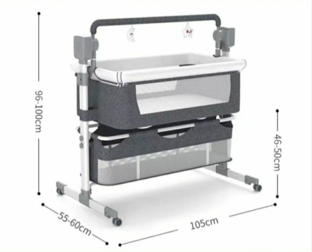 Даставка бесплатная ! Детская электрическая люлка .Прикроватная кровак