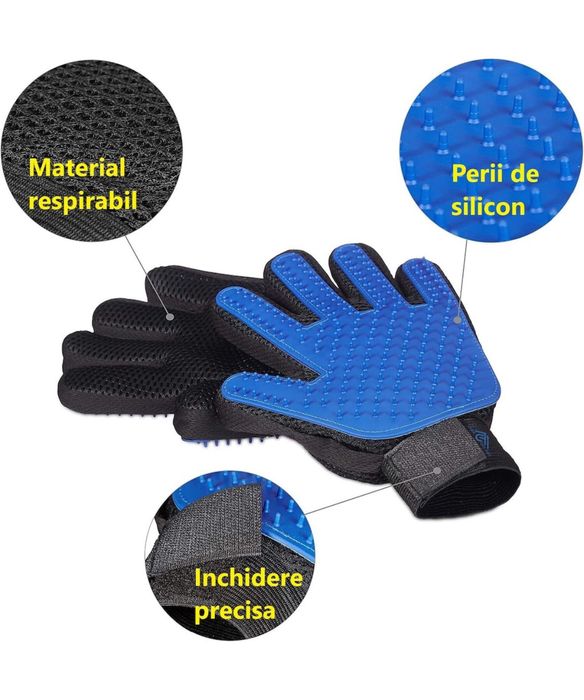 Manusa tip perie ingrijire caini si pisici elimina  cu ușurință părul