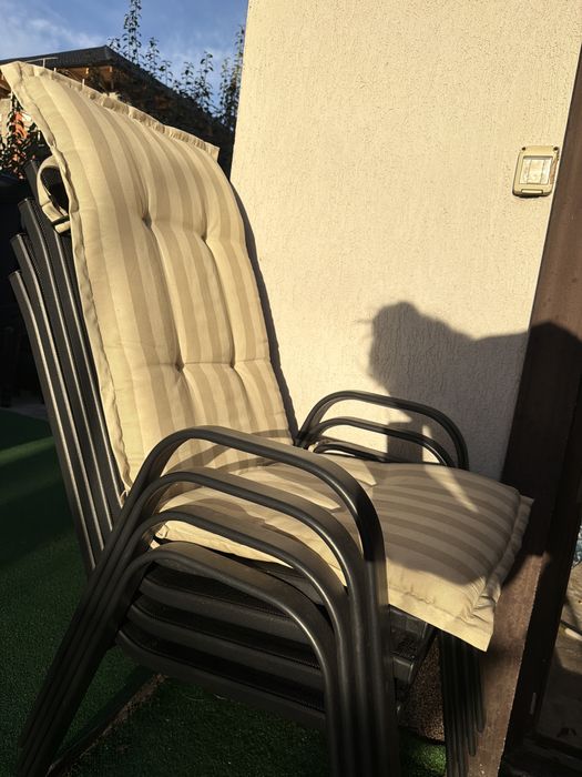 Scaune gradina 6 bucati cu perne