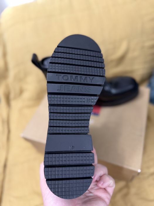 Tommy Jeans Lace-Up ghete dama din piele neagra marimea 38 noi