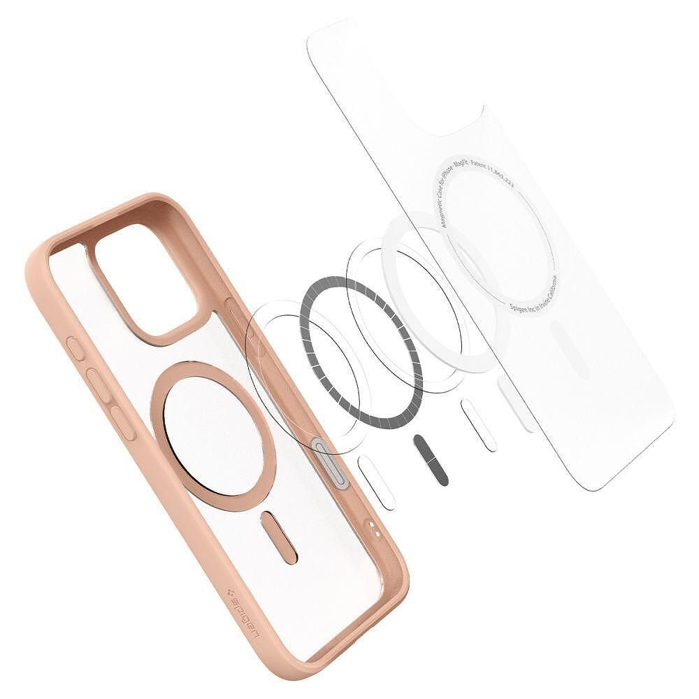 Spigen ultra hybrid "t" mag magsafe за iphone 16 pro max frost rose ti