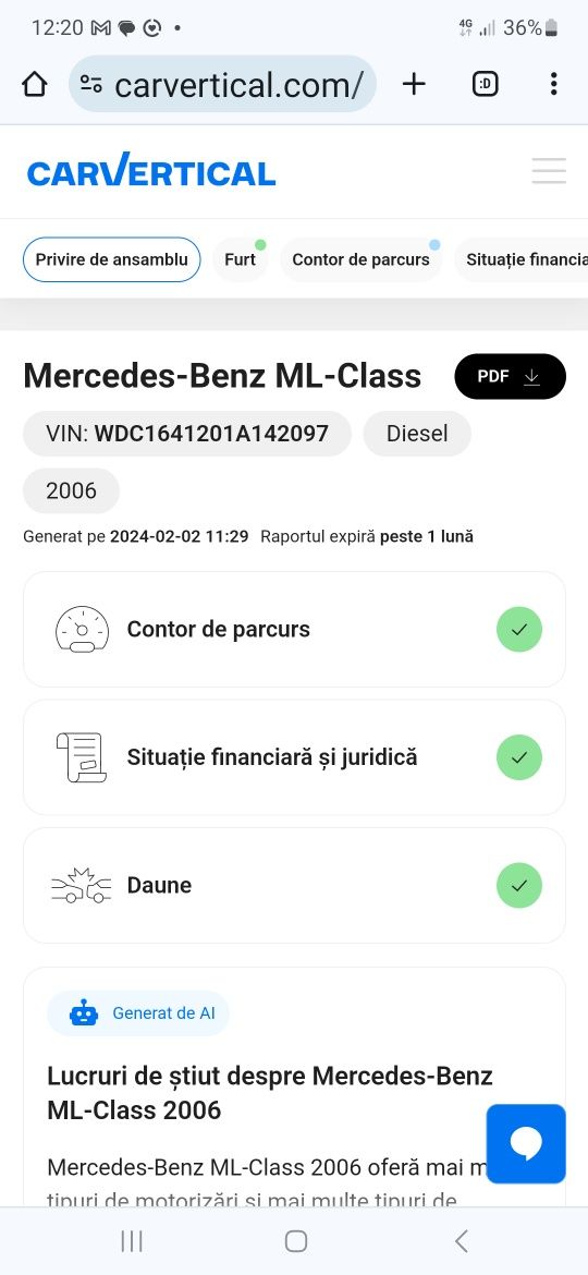 Mercedes benz ML 164