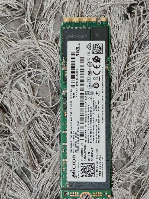 SSD 1024GB NVMe PCI Express Gen 3 x4 , format 2280