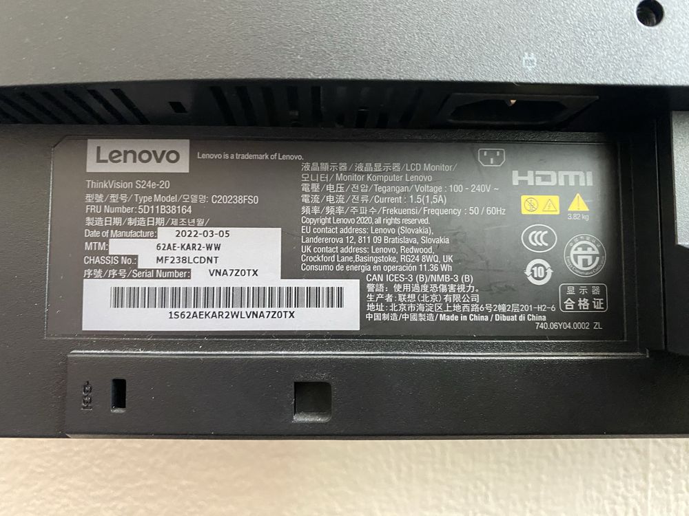 lenovo  thinkvision  S24e-20