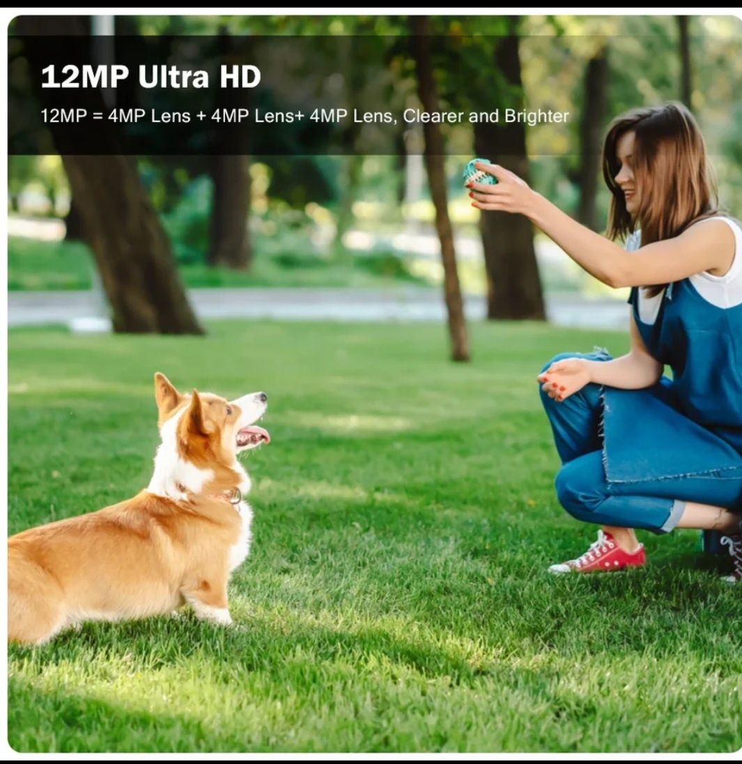 Camera de Supraveghere Tripla WIFI, 12MP,NOUA