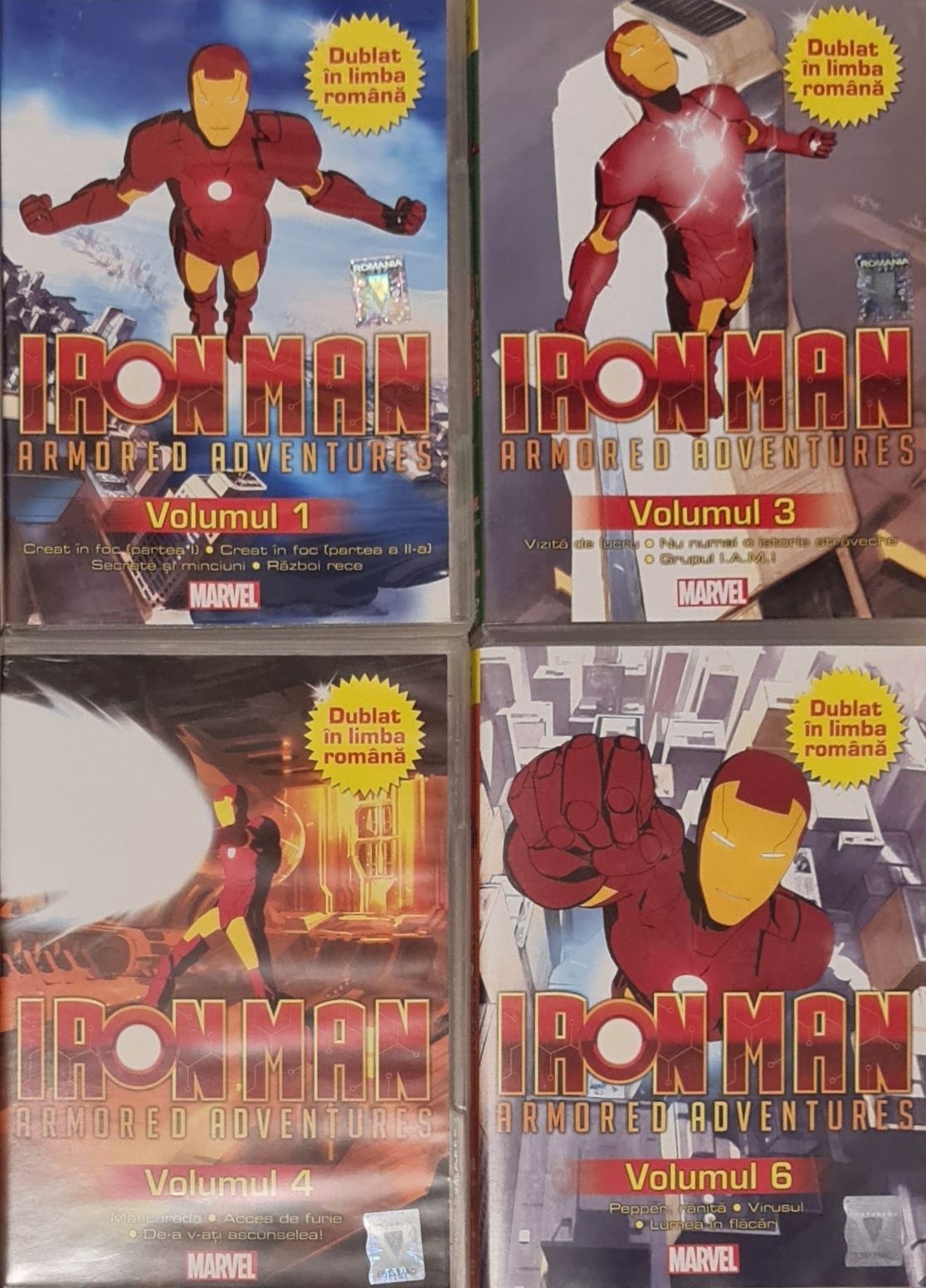 Iron Man,Armored Adventures,4 DVD-uri,În stare foarte bună.