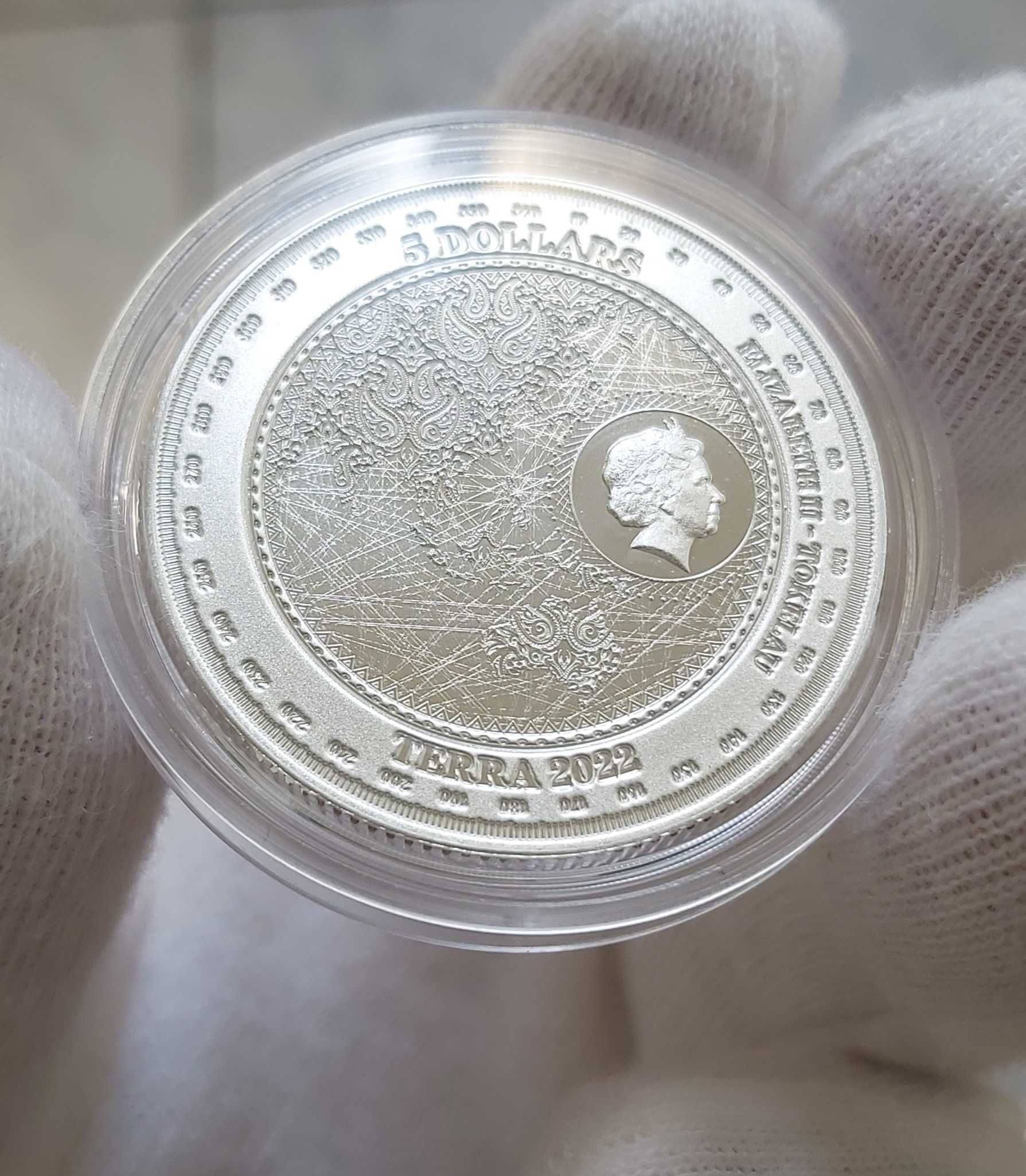 Moneda argint pur 999.9 investitie colectie 1 oz 31.1g noua Terra 2022