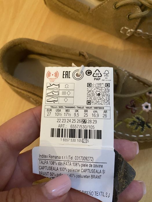 Mocasini piele Zara fetite