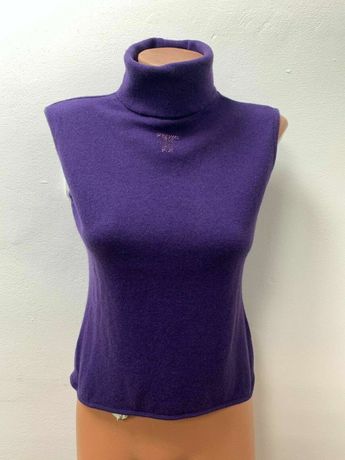 FENDI размер 38 / S / M дамски  пуловер лилав вълна ангора поло яка