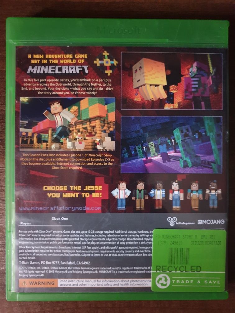 Minecraft Story Mode Xbox One