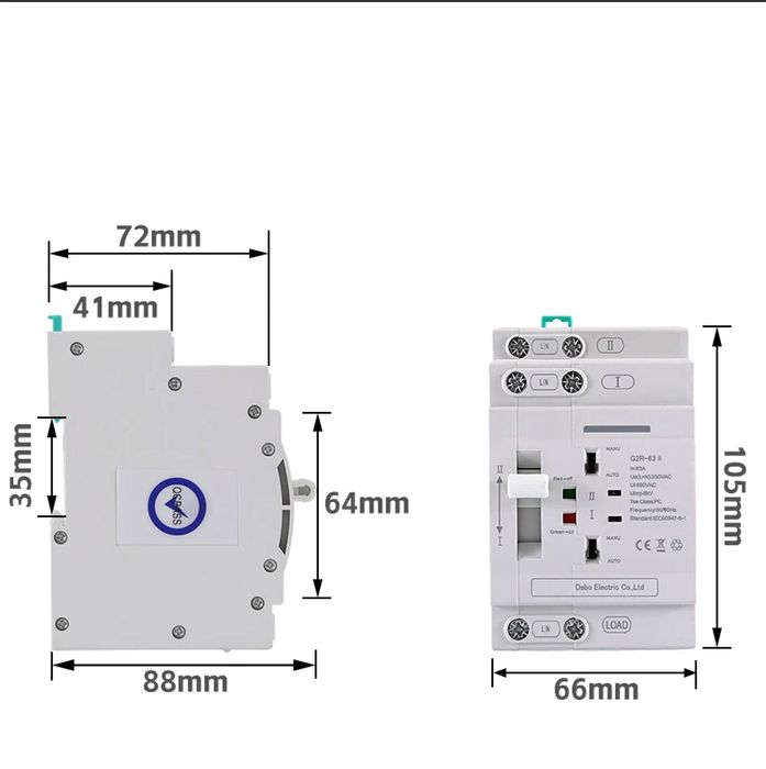 ATS comutator transfer automat manual 2P 63A  monofazat fotovoltaice