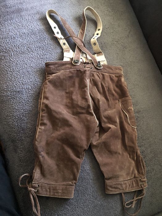 Pantaloni tirolezi din piele intoarsa,pentru copii,marime 98-104