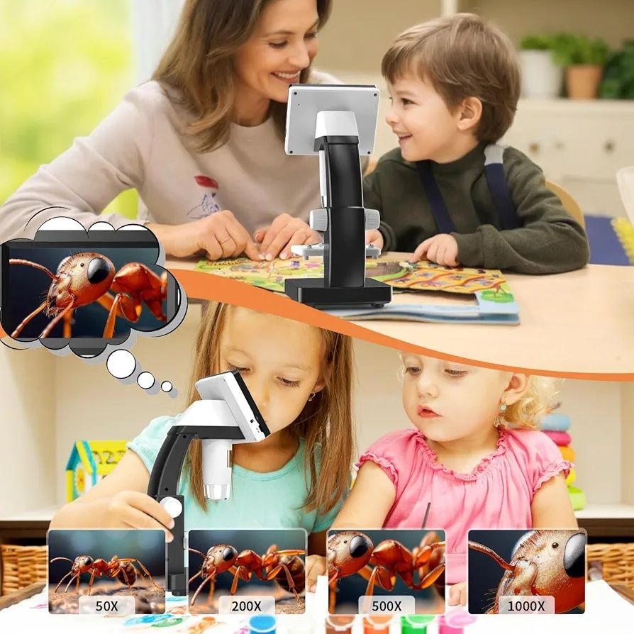 Монетен микроскоп 1000X LCD дигитален цифров микроскоп - ученически