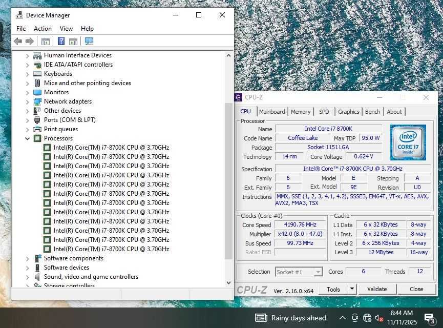 Procesor socket 1151 v2 Intel Core i7-8700K 3.7Ghz Turbo 4.7Ghz 12Mb
