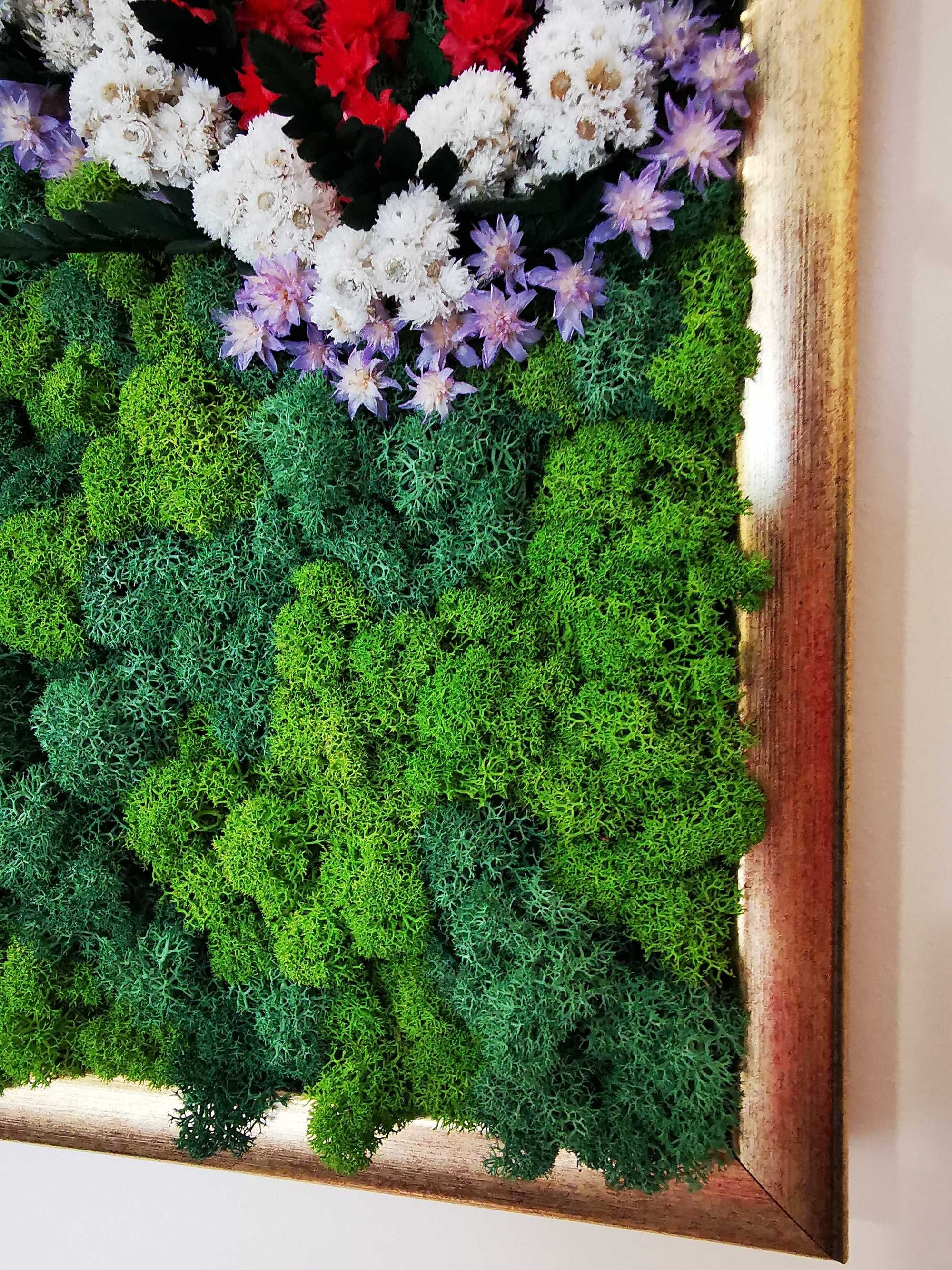 Tablou Unicat din Licheni si Plante Stabilizate, Handmade, 45x35 cm