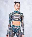 BADINKA Vapor Trance Mesh 2 Piece Shrug Top