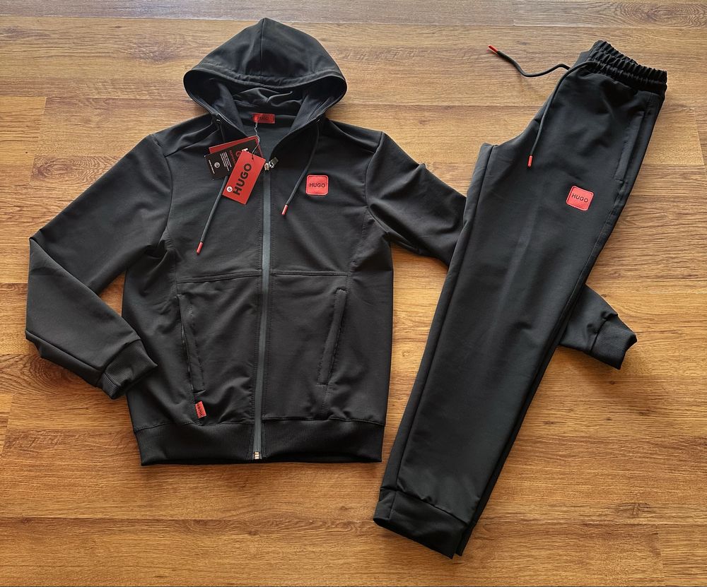 Мъжки,памучен,черен екип Hugo BOSS с бродирано лого
