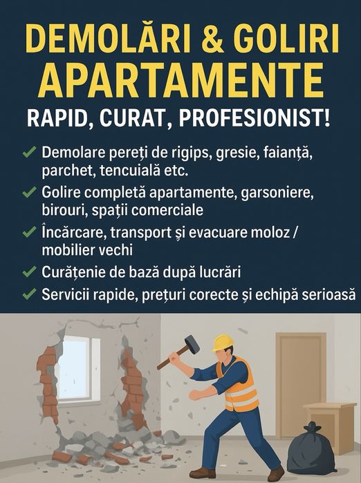 Demolari & goliri apartamente – RAPID, CURAT, PROFESIONIST!
