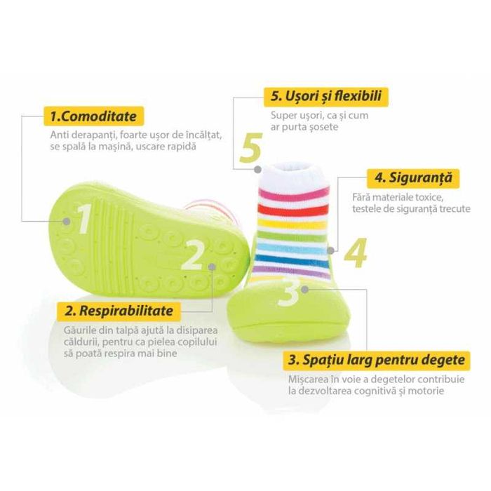 Attipas Rainbow White XL-XXL Incaltaminte bebelusi