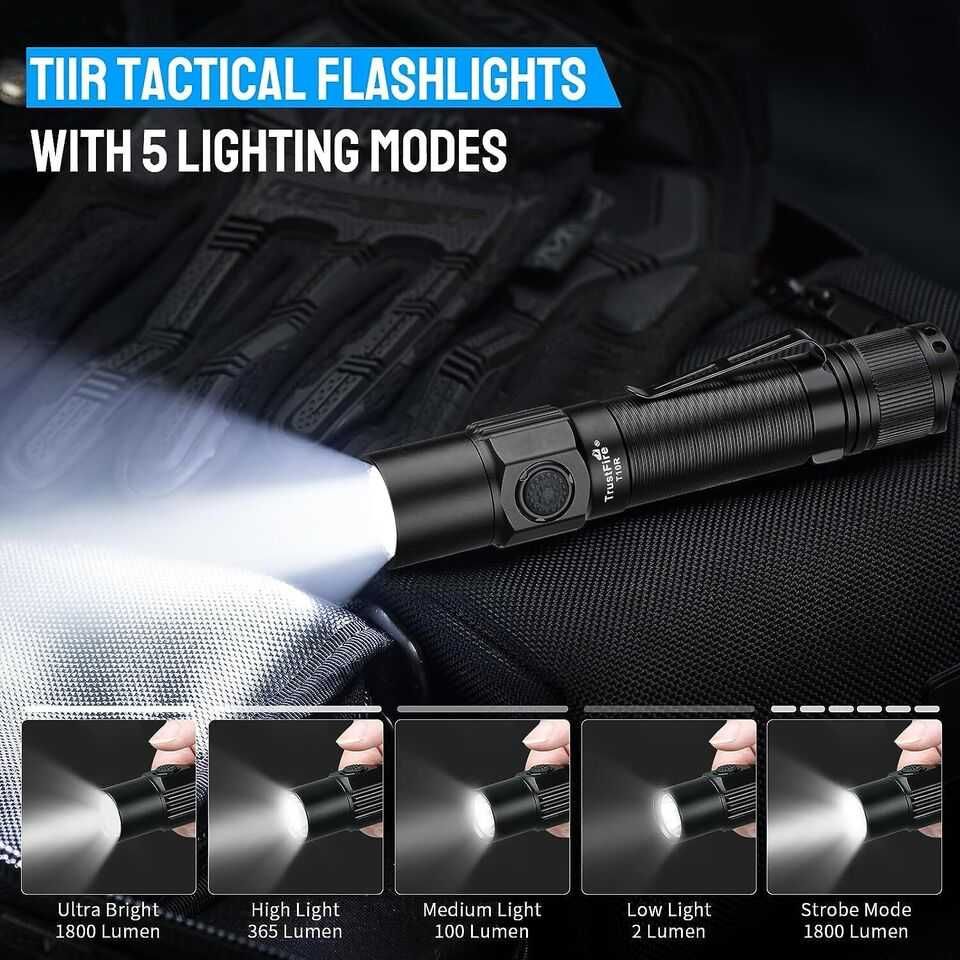 Lanternă tactică Trustfire T10R, LED reîncărcabilă tip C , 1800lm