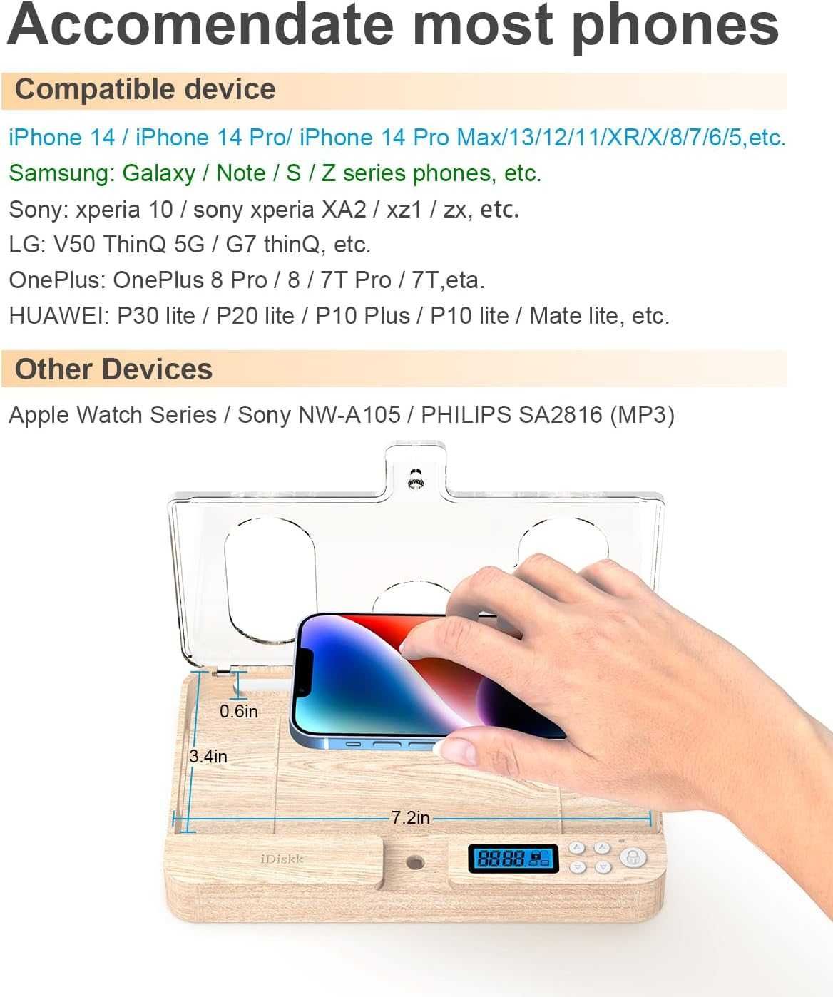 iDiskk Phone Lock Box с таймер, Phone Jail за iPhone повечето Android