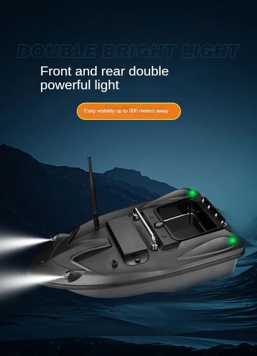 НОВ МОДЕЛ 2025г. Лодка захранка RD2 GPS 30т. 12000mah li-ion батерия