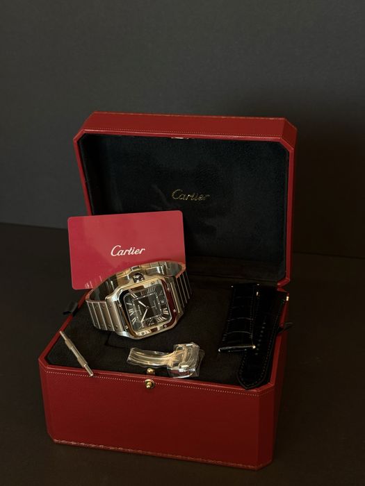 Ceas Cartier Santos L Black Dial