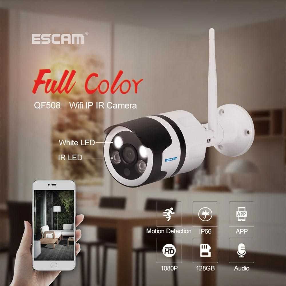 Безжична IP камера ESCAM QF508, FHD, WIFI, Водоустойчива