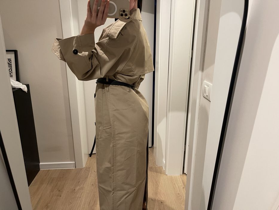 Water repellent oversized trench coat