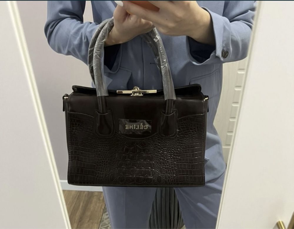 Срочно Сумка Celine новая продам женская серая коричневая серая