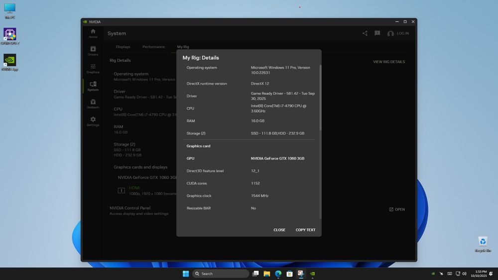 Pc i7 4790 + gtx1060 3gb