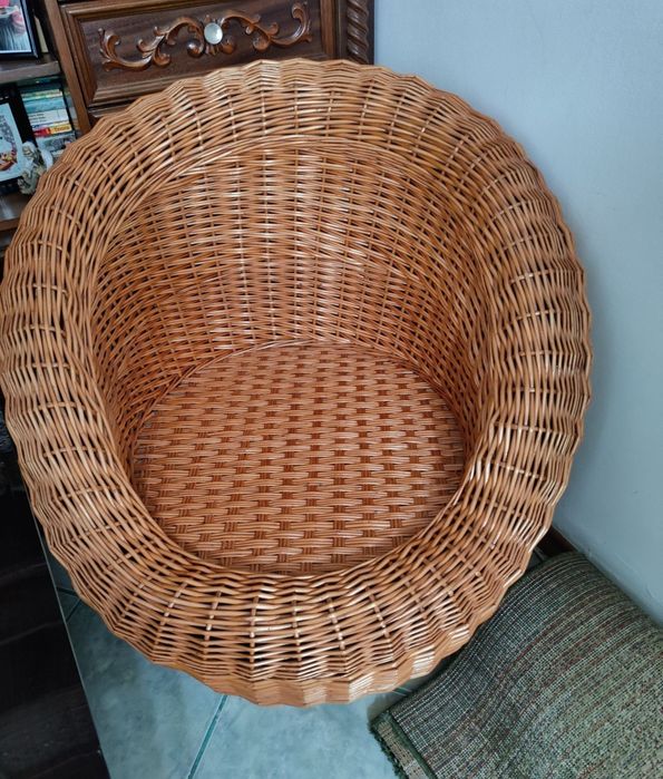 Set de răchită masă și 2 fotolii