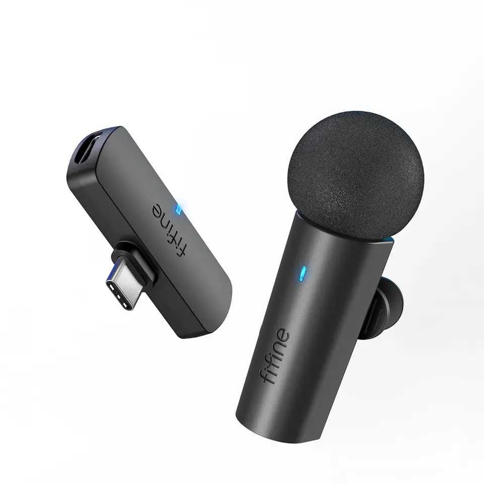 микрофон FIFINE M6, безжичен USB Type-C за блогове и видеоклипове