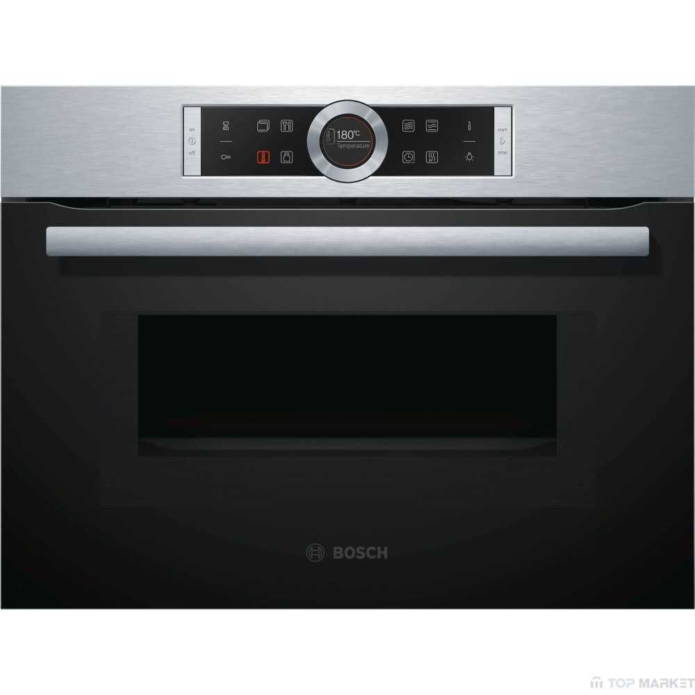 Комбинирана фурна за вграждане с микровълни BOSCH CMG633BS1