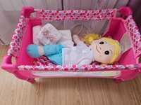 Легло за бебета и кукли+ кукла, раничка и три броя памперси.