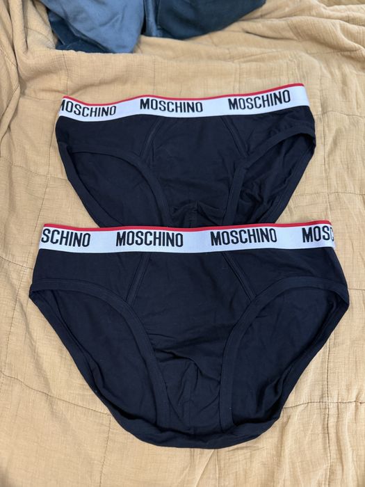 Moschino set 2 chiloti barbati negri cu logo alb marimea XL noi origin