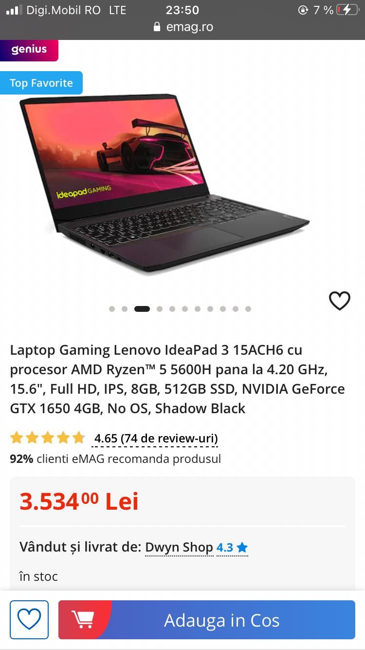 Laptop Lenovo IdeaPad gaming 3