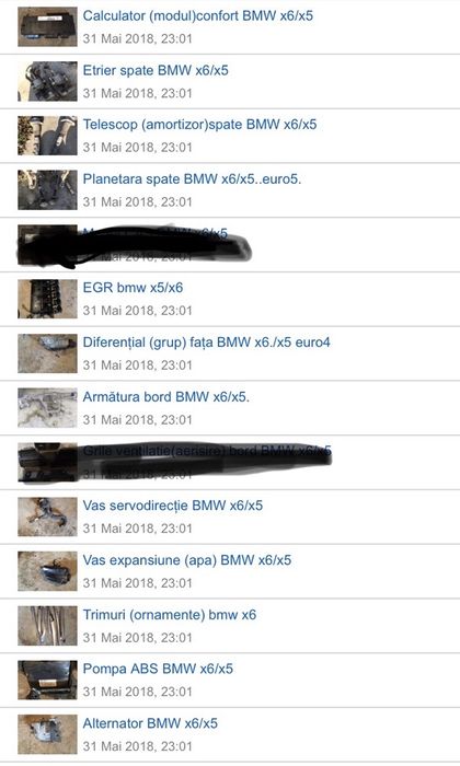 Galerie admisie bmw x5/x6/seria 5/grup fața x5/x6
