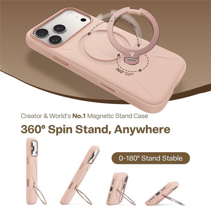 Калъф torras qpro silicone series за iphone 17 pro max в розов цвят