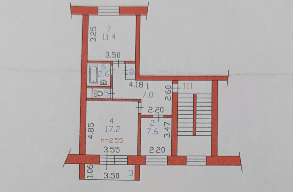 Продам 2 комнатную квартиру, 5/2 этаж