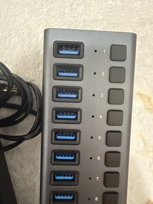 Hub USB i-Tech cu 13 porturi + alimentare originală